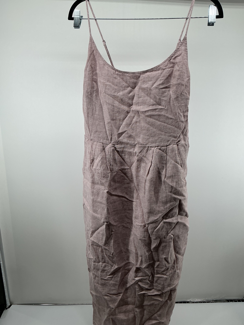 100% European Linen Scoop Neck Midi Dress